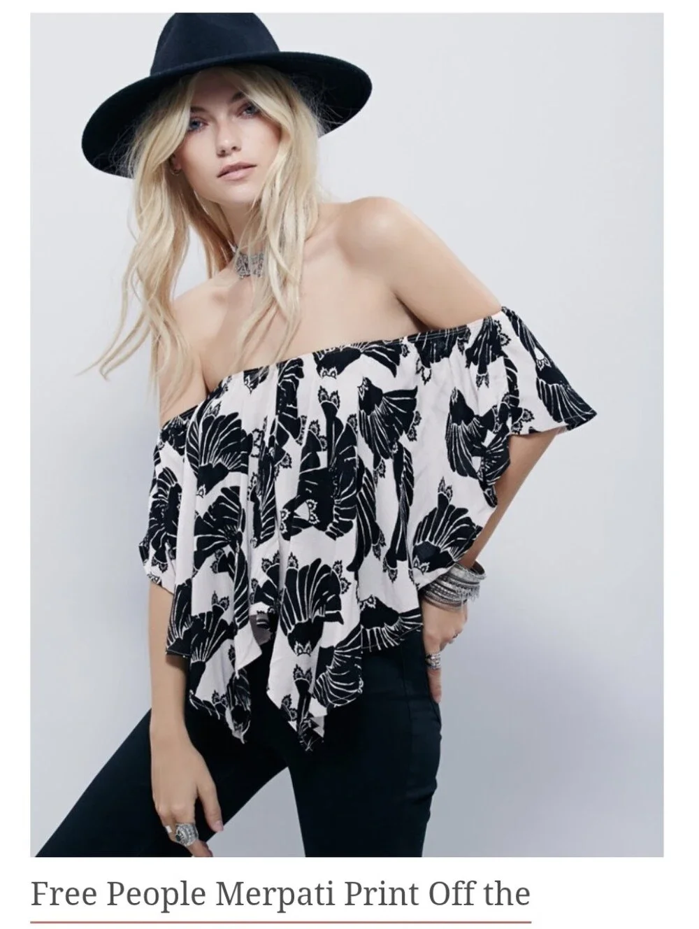 Free People Top Blouse Flowy Off The Shoulder Summer Spring Festival Fest ✨️💫